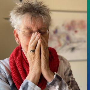 Put your hands in front of your nose while you sniff drops of an essential oil