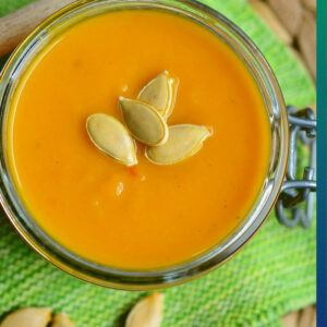 Healthy orange food: Pumpkinsoup
