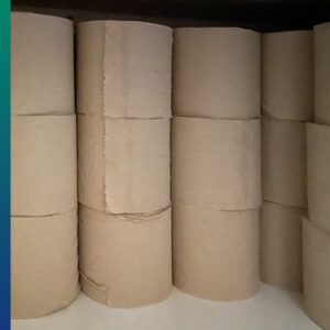 Recycled toilet paper in bulk, without plastic package