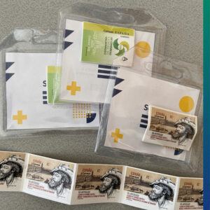 Spanish stamps in plastic